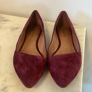 Madewell Mira Flat in Burgundy Suede Size 10